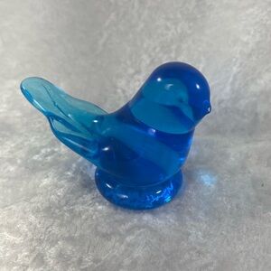 Glass Bluebird of Happiness Figurine Signed by Leo Ward 1996